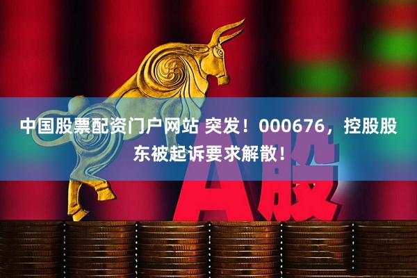 中国股票配资门户网站 突发！000676，控股股东被起诉要求解散！